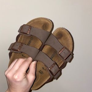 kids birkenstock’s mocha 2 buckle strap size 13C